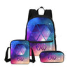 3 Pcs/Set BTS Canvas School Bag EXO Letter Printed Backpack