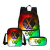 3 Pcs/Set BTS Canvas School Bag EXO Letter Printed Backpack