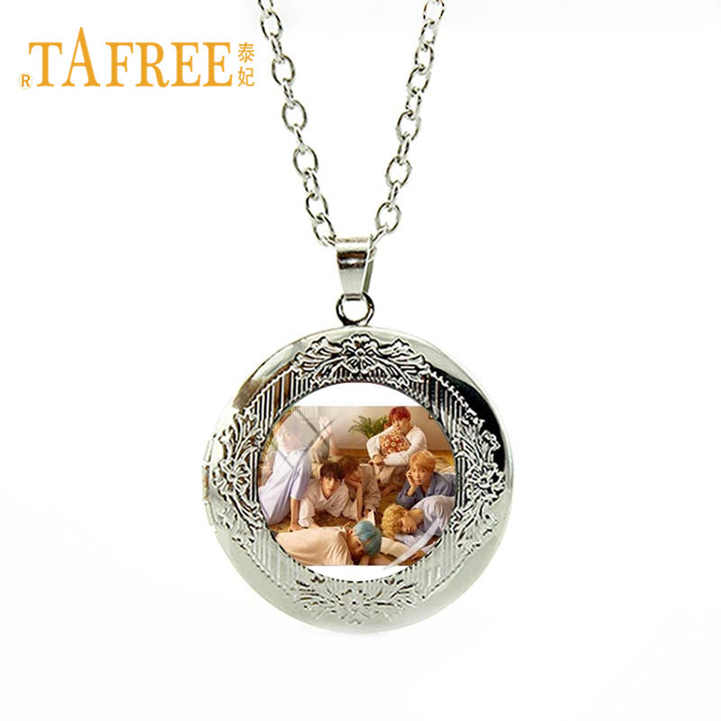 BTS Band Jewelry Photo Locket Necklace Fashion