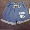 BTS  elastic  shorts crimping