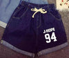 BTS  elastic  shorts crimping