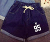BTS  elastic  shorts crimping