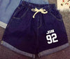 BTS  elastic  shorts crimping