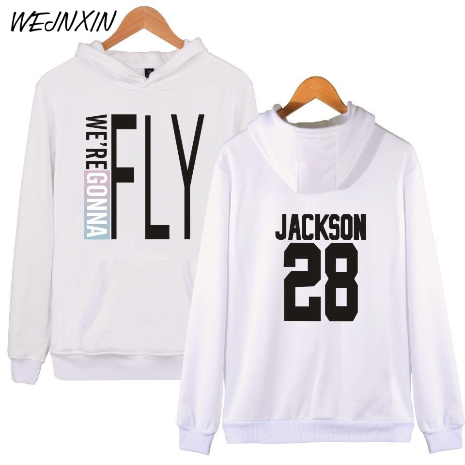 WEJNXIN Kpop Got7 Hoodies For Women Fashion Member Name Print Fleece Sweatshirt Women Pullover Hoodie Tracksuit Sudaderas