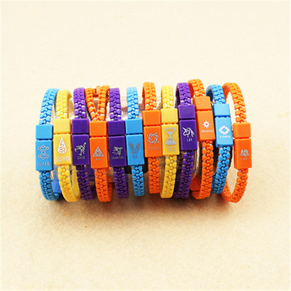 EXO Fashion Personality Zipper Bracelet