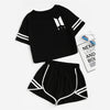 BTS Set 2 Pieces shorts Crop Tops + Shorts Pants Outfit