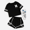BTS Set 2 Pieces shorts Crop Tops + Shorts Pants Outfit