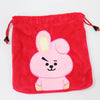 BTS bt21 Cartoon Q back Plush Drawstring Storage Bag