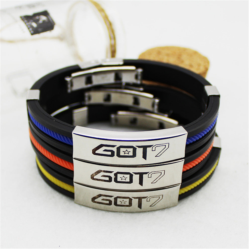 GOT7   Silicone Titanium steel Friendship Wristband Bracelets